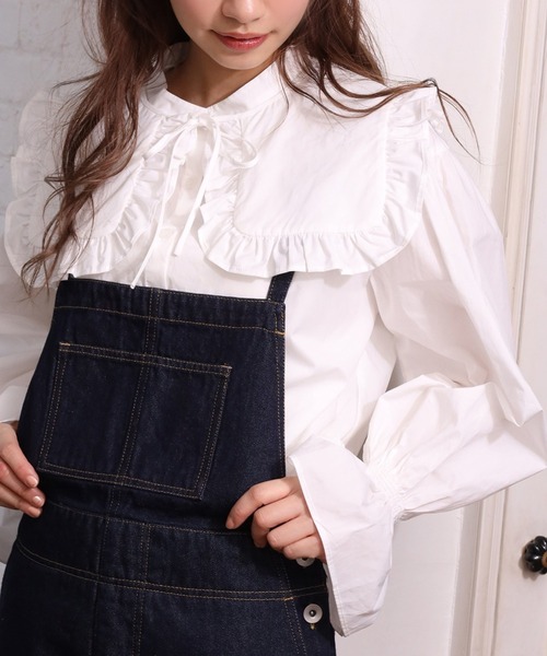 one after another NICE CLAUP（ワンアフターアナザーナイスクラップ）の「ビックカラー付け衿ブラウス（シャツ/ブラウス・レディース・オフホワイト/ホワイト系その他/ブラック系その他・FREE）」の2枚目の写真