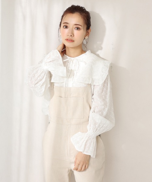 one after another NICE CLAUP（ワンアフターアナザーナイスクラップ）の「ビックカラー付け衿ブラウス（シャツ/ブラウス・レディース・オフホワイト/ホワイト系その他/ブラック系その他・FREE）」の12枚目の写真