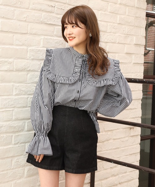 one after another NICE CLAUP（ワンアフターアナザーナイスクラップ）の「ビックカラー付け衿ブラウス（シャツ/ブラウス・レディース・オフホワイト/ホワイト系その他/ブラック系その他・FREE）」の19枚目の写真