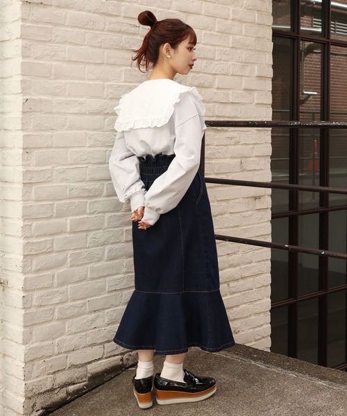 one after another NICE CLAUP（ワンアフターアナザーナイスクラップ）の「ビックカラー付け衿ブラウス（シャツ/ブラウス・レディース・オフホワイト/ホワイト系その他/ブラック系その他・FREE）」の4枚目の写真