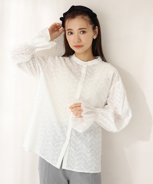 one after another NICE CLAUP（ワンアフターアナザーナイスクラップ）の「ビックカラー付け衿ブラウス（シャツ/ブラウス・レディース・オフホワイト/ホワイト系その他/ブラック系その他・FREE）」の7枚目の写真