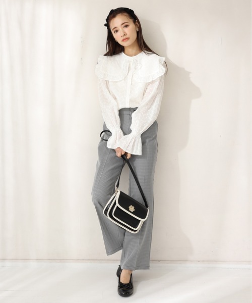 one after another NICE CLAUP（ワンアフターアナザーナイスクラップ）の「ビックカラー付け衿ブラウス（シャツ/ブラウス・レディース・オフホワイト/ホワイト系その他/ブラック系その他・FREE）」の9枚目の写真