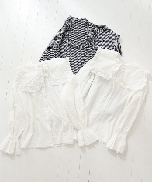 one after another NICE CLAUP（ワンアフターアナザーナイスクラップ）の「ビックカラー付け衿ブラウス（シャツ/ブラウス・レディース・オフホワイト/ホワイト系その他/ブラック系その他・FREE）」の17枚目の写真