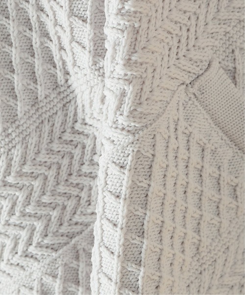 JOURNAL STANDARD relume(ジャーナルスタンダード レリューム)の「リサイクルポリエステル メキシカンニットパーカー(パーカー・メンズ・ライトグレー/ブラック/ライトイエロー・MEDIUM/LARGE)」の10枚目の写真