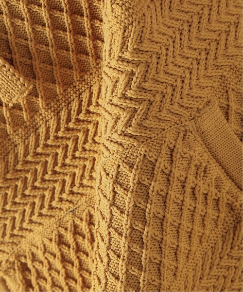 JOURNAL STANDARD relume(ジャーナルスタンダード レリューム)の「リサイクルポリエステル メキシカンニットパーカー(パーカー・メンズ・ライトグレー/ブラック/ライトイエロー・MEDIUM/LARGE)」の8枚目の写真