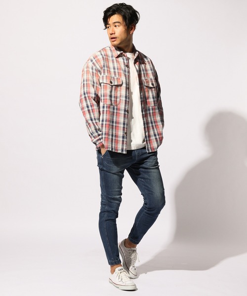 BAYFLOW(ベイフロー)の「カリフォルニアチェックシャツ(シャツ/ブラウス・メンズ・ベージュ/マルーン/オリーブ・MEDIUM/LARGE)」の15枚目の写真