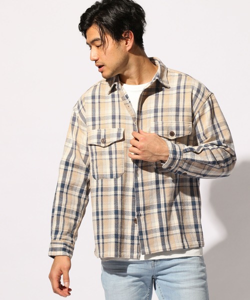 BAYFLOW(ベイフロー)の「カリフォルニアチェックシャツ(シャツ/ブラウス・メンズ・ベージュ/マルーン/オリーブ・MEDIUM/LARGE)」の22枚目の写真