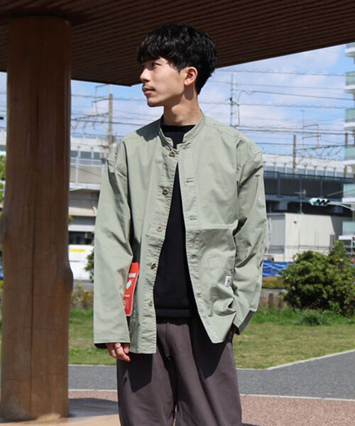 FREDY MAC（フレディーマック）の「【FREDYMAC SUNDAY TOOLS WEAR】バンドカラーシャツ／スタンドカラーカバーオール（シャツ/ブラウス・メンズ・ブラウン/オリーブ/オレンジ/ブルー/キナリ・M/L）」の3枚目の写真