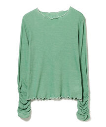 Ray BEAMS | Ray BEAMS / テレコメロー ギャザー アーム カットソー(Tシャツ/カットソー)