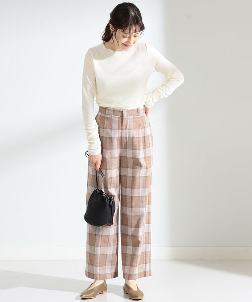 Ray BEAMS（レイビームス）の「Ray BEAMS / テレコメロー ギャザー アーム カットソー（Tシャツ/カットソー・レディース・オフホワイト/グリーン/レッド・ONE SIZE）」の7枚目の写真