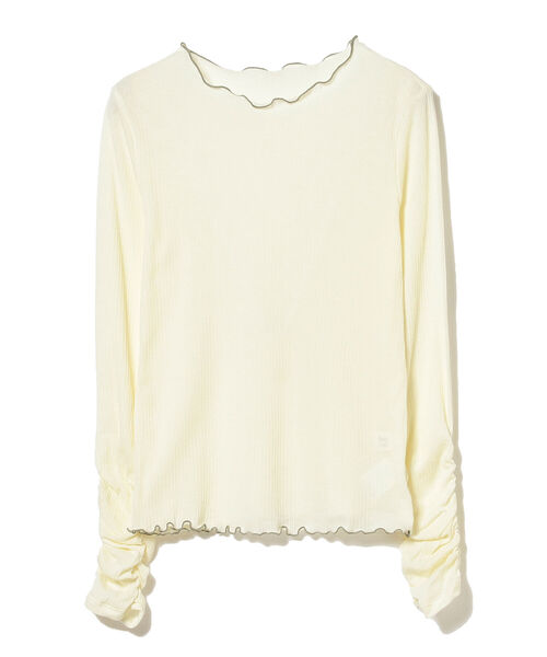 Ray BEAMS（レイビームス）の「Ray BEAMS / テレコメロー ギャザー アーム カットソー（Tシャツ/カットソー・レディース・オフホワイト/グリーン/レッド・ONE SIZE）」の8枚目の写真