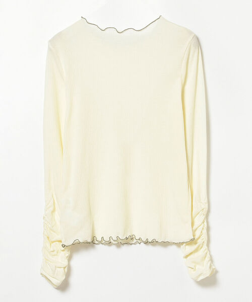 Ray BEAMS（レイビームス）の「Ray BEAMS / テレコメロー ギャザー アーム カットソー（Tシャツ/カットソー・レディース・オフホワイト/グリーン/レッド・ONE SIZE）」の9枚目の写真