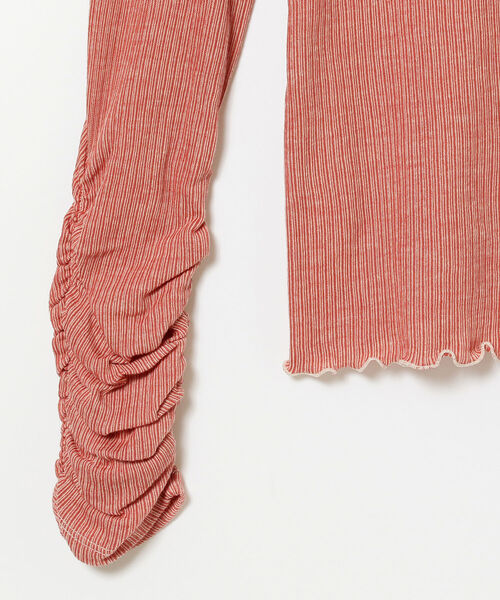 Ray BEAMS（レイビームス）の「Ray BEAMS / テレコメロー ギャザー アーム カットソー（Tシャツ/カットソー・レディース・オフホワイト/グリーン/レッド・ONE SIZE）」の15枚目の写真