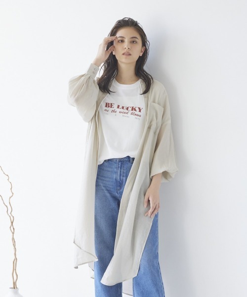 LIPSTAR（リップスター）の「【WEB別注】シアーバンドカラーパイピングワンピース（ワンピース・レディース・グレー/オフホワイト/グリーン・M）」の3枚目の写真