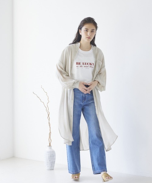 LIPSTAR（リップスター）の「【WEB別注】シアーバンドカラーパイピングワンピース（ワンピース・レディース・グレー/オフホワイト/グリーン・M）」の15枚目の写真