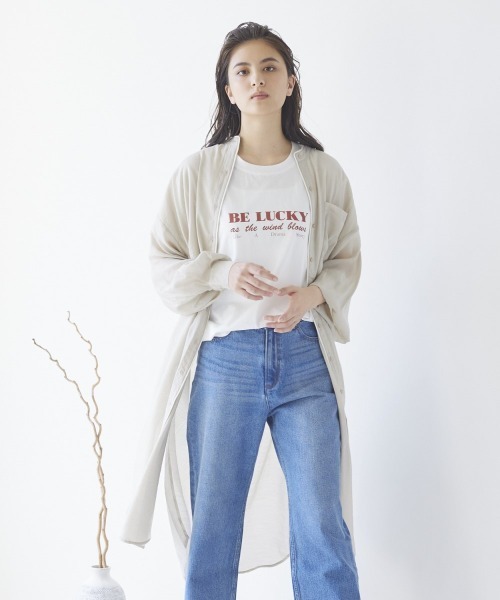 LIPSTAR（リップスター）の「【WEB別注】シアーバンドカラーパイピングワンピース（ワンピース・レディース・グレー/オフホワイト/グリーン・M）」の4枚目の写真