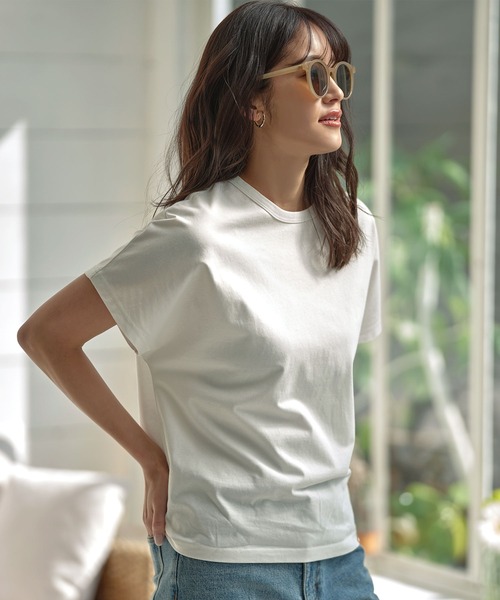 コットン100％シンプル半袖Tシャツ