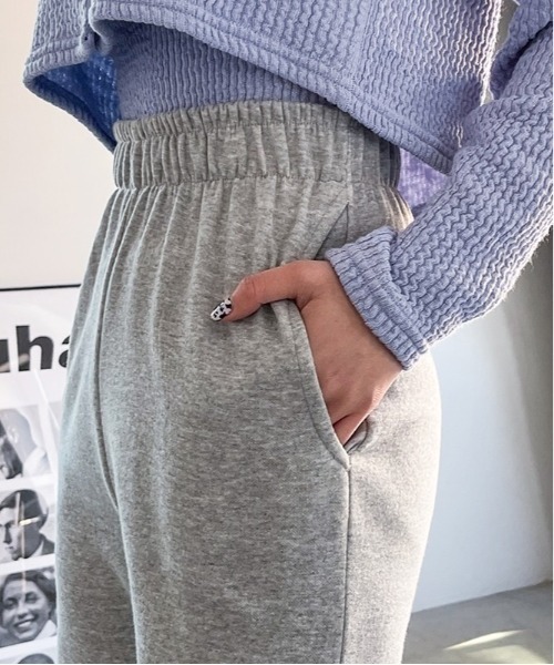 SONA（ソナ）の「SONYUNARA ウエストバンディングセミブーツカットパンツ（スウェットパンツ・レディース・ブラック/グレー・150/160）」の6枚目の写真