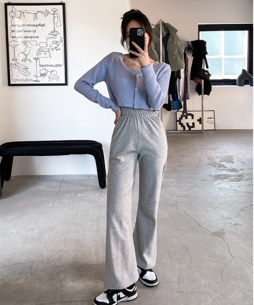 SONA（ソナ）の「SONYUNARA ウエストバンディングセミブーツカットパンツ（スウェットパンツ・レディース・ブラック/グレー・150/160）」の16枚目の写真