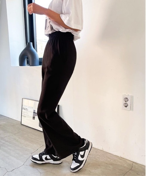 SONA（ソナ）の「SONYUNARA ウエストバンディングセミブーツカットパンツ（スウェットパンツ・レディース・ブラック/グレー・150/160）」の11枚目の写真