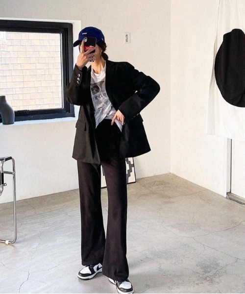 SONA（ソナ）の「SONYUNARA ウエストバンディングセミブーツカットパンツ（スウェットパンツ・レディース・ブラック/グレー・150/160）」の17枚目の写真