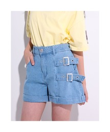 ZIDDY（ジディ）の「ZIDDY/サイド ベルト デニム ショートパンツ（デニムパンツ・キッズ）」