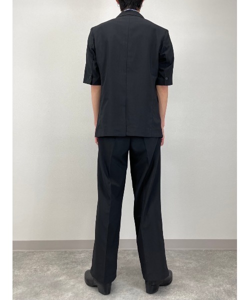 Chikashitsu +(チカシツプラス)の「【Chikashitsu +/チカシツプラス】set up half sleeve jacket/セットアップ ハーフ スリーブ ジャケット(テーラードジャケット・メンズ・ブラック・M)」の17枚目の写真