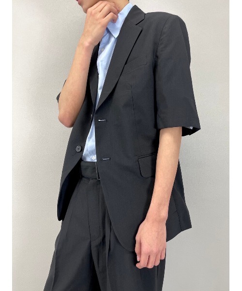 Chikashitsu +(チカシツプラス)の「【Chikashitsu +/チカシツプラス】set up half sleeve jacket/セットアップ ハーフ スリーブ ジャケット(テーラードジャケット・メンズ・ブラック・M)」の11枚目の写真
