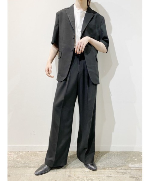 Chikashitsu +(チカシツプラス)の「【Chikashitsu +/チカシツプラス】set up half sleeve jacket/セットアップ ハーフ スリーブ ジャケット(テーラードジャケット・メンズ・ブラック・M)」の16枚目の写真