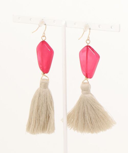 VIS(ビス)の「アクリルタッセルピアス(ピアス(両耳用)・レディース・ブルー系その他6/ピンク系その他2/オレンジ系その他・FREE)」の4枚目の写真