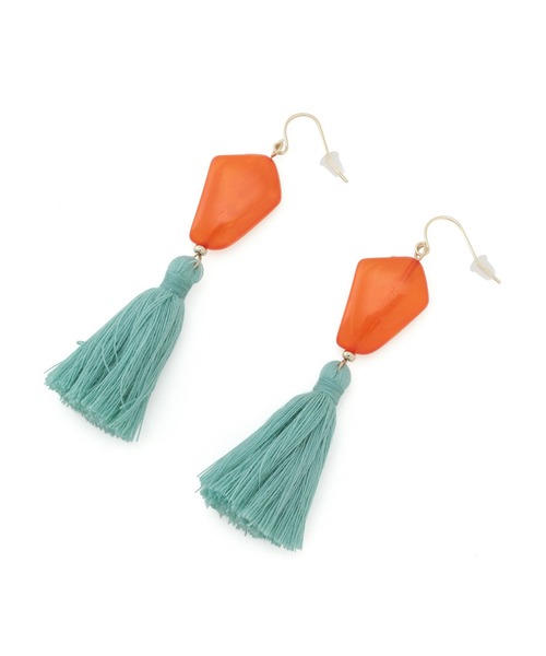 VIS(ビス)の「アクリルタッセルピアス(ピアス(両耳用)・レディース・ブルー系その他6/ピンク系その他2/オレンジ系その他・FREE)」の3枚目の写真