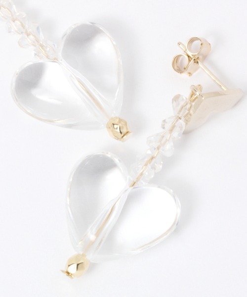 アクセサリークリアハートアシメピアス ピアス 両耳用 Me ミィパーセント のファッション