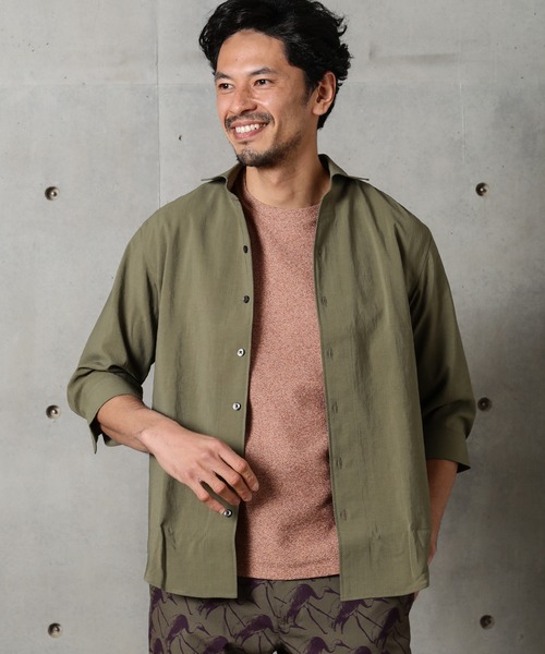 MEN'S BIGI（メンズビギ）の「接触冷感 七分袖カッタウェイシャツ（シャツ/ブラウス・メンズ・ライトベージュ/カーキ/ブルー系その他・1/2/3/4）」の10枚目の写真