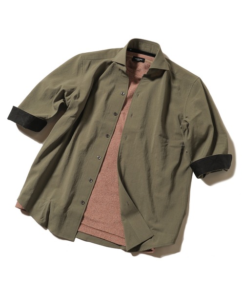 MEN'S BIGI（メンズビギ）の「接触冷感 七分袖カッタウェイシャツ（シャツ/ブラウス・メンズ・ライトベージュ/カーキ/ブルー系その他・1/2/3/4）」の14枚目の写真