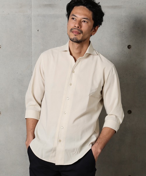 MEN'S BIGI（メンズビギ）の「接触冷感 七分袖カッタウェイシャツ（シャツ/ブラウス・メンズ・ライトベージュ/カーキ/ブルー系その他・1/2/3/4）」の20枚目の写真
