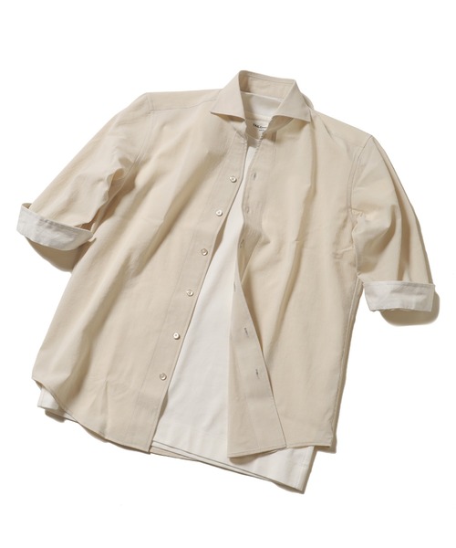 MEN'S BIGI（メンズビギ）の「接触冷感 七分袖カッタウェイシャツ（シャツ/ブラウス・メンズ・ライトベージュ/カーキ/ブルー系その他・1/2/3/4）」の21枚目の写真