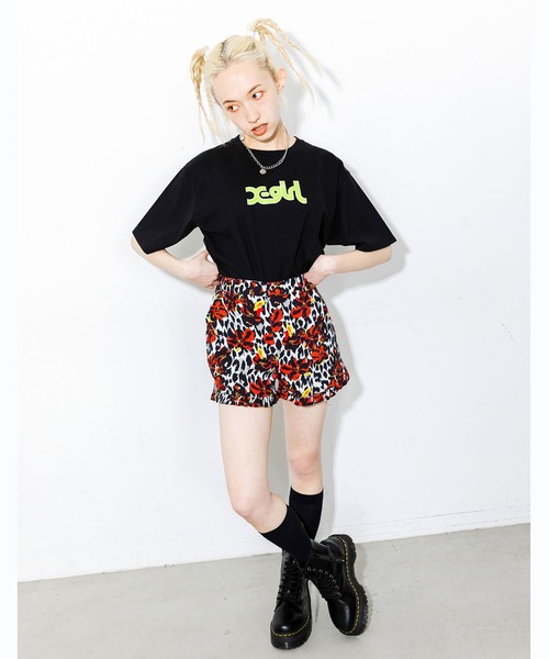 X-girl（エックスガール）の「FLORAL LEOPARD ALOHA RUFFLE