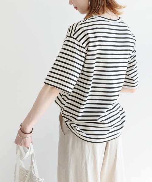 reca(レカ)の「ボーダーリンガーTシャツ(Tシャツ/カットソー・レディース・ブラック/ネイビー/ベージュ/ミント/ラベンダー/ピンク/グレー/ベージュ系その他/ピンク系その他/ブラック系その他/グレー系その他/グリーン系その他・FREE)」の18枚目の写真