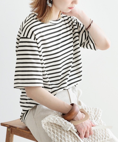 reca(レカ)の「ボーダーリンガーTシャツ(Tシャツ/カットソー・レディース・ブラック/ネイビー/ベージュ/ミント/ラベンダー/ピンク/グレー/ベージュ系その他/ピンク系その他/ブラック系その他/グレー系その他/グリーン系その他・FREE)」の20枚目の写真