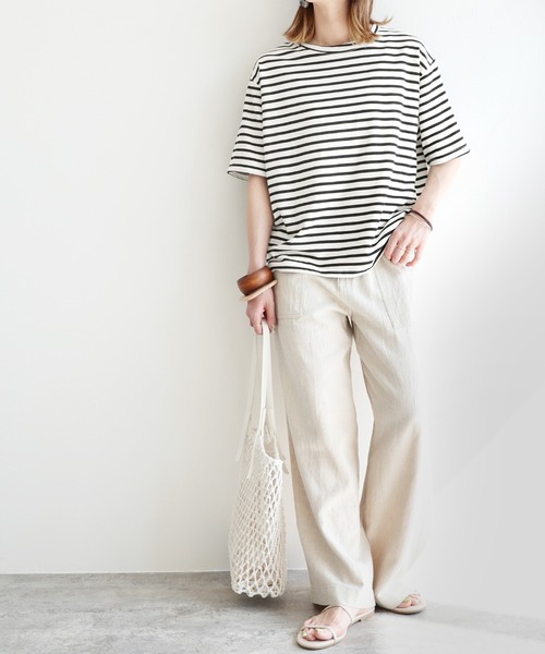 reca(レカ)の「ボーダーリンガーTシャツ(Tシャツ/カットソー・レディース・ブラック/ネイビー/ベージュ/ミント/ラベンダー/ピンク/グレー/ベージュ系その他/ピンク系その他/ブラック系その他/グレー系その他/グリーン系その他・FREE)」の22枚目の写真