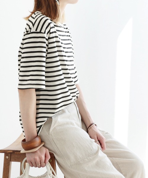 reca(レカ)の「ボーダーリンガーTシャツ(Tシャツ/カットソー・レディース・ブラック/ネイビー/ベージュ/ミント/ラベンダー/ピンク/グレー/ベージュ系その他/ピンク系その他/ブラック系その他/グレー系その他/グリーン系その他・FREE)」の21枚目の写真