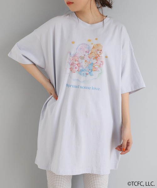 one after another NICE CLAUP（ワンアフターアナザーナイスクラップ）の「ケアベアTM/アソートプリントTee（Tシャツ/カットソー・レディース・ピンク/オフホワイト/サックスブルー・FREE）」の2枚目の写真