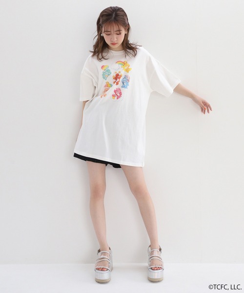 one after another NICE CLAUP（ワンアフターアナザーナイスクラップ）の「ケアベアTM/アソートプリントTee（Tシャツ/カットソー・レディース・ピンク/オフホワイト/サックスブルー・FREE）」の14枚目の写真