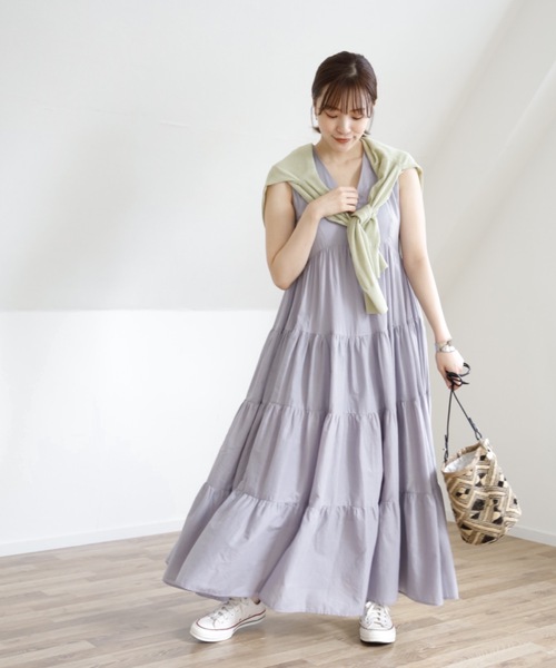 UNFIELD（アンフィールド）の「【UNFIELD ノースリティアードワンピース】（ワンピース・レディース・ブラック/ラベンダー/グレイッシュベージュ・FREE）」の3枚目の写真