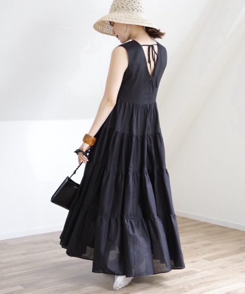 UNFIELD（アンフィールド）の「【UNFIELD ノースリティアードワンピース】（ワンピース・レディース・ブラック/ラベンダー/グレイッシュベージュ・FREE）」の2枚目の写真