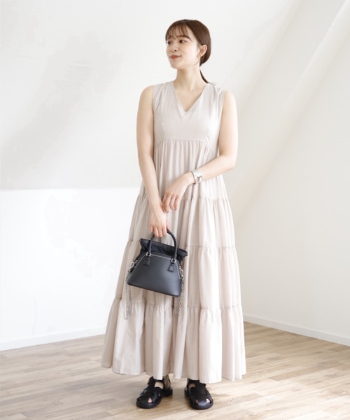 UNFIELD（アンフィールド）の「【UNFIELD ノースリティアードワンピース】（ワンピース・レディース・ブラック/ラベンダー/グレイッシュベージュ・FREE）」の4枚目の写真