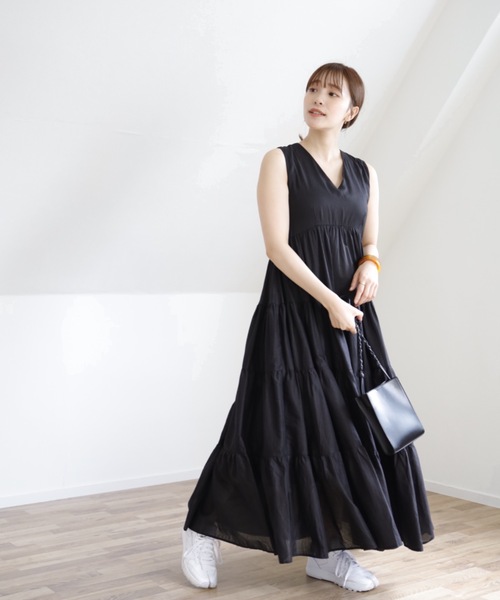 UNFIELD（アンフィールド）の「【UNFIELD ノースリティアードワンピース】（ワンピース・レディース・ブラック/ラベンダー/グレイッシュベージュ・FREE）」の12枚目の写真