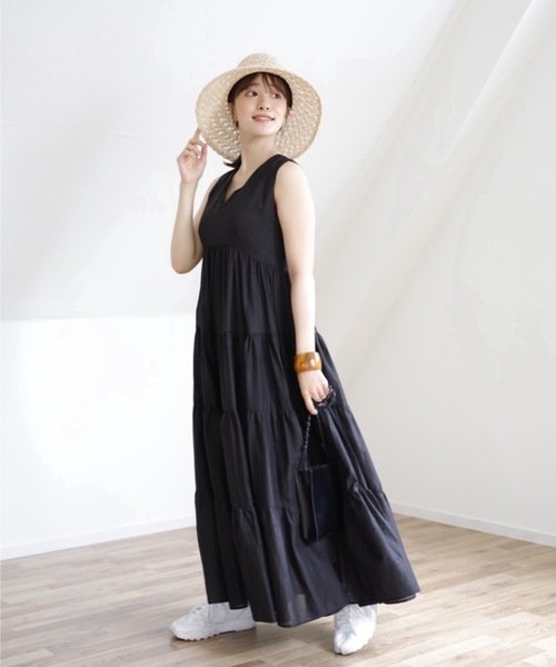 UNFIELD（アンフィールド）の「【UNFIELD ノースリティアードワンピース】（ワンピース・レディース・ブラック/ラベンダー/グレイッシュベージュ・FREE）」の14枚目の写真