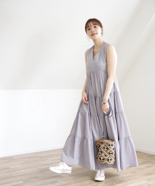 UNFIELD（アンフィールド）の「【UNFIELD ノースリティアードワンピース】（ワンピース・レディース・ブラック/ラベンダー/グレイッシュベージュ・FREE）」の17枚目の写真