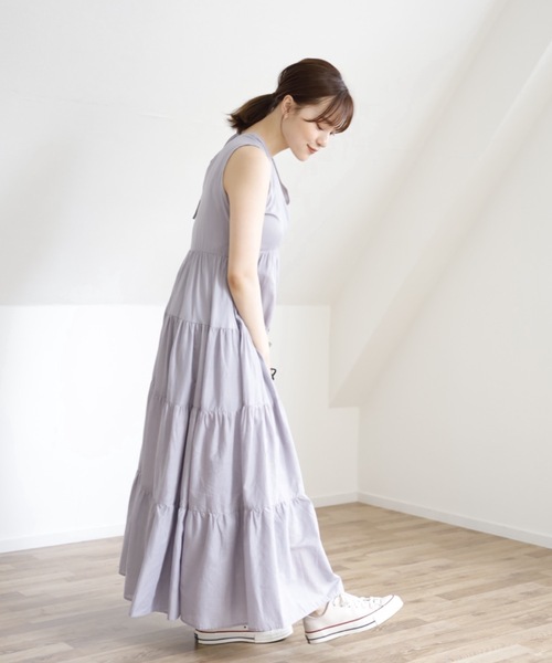 UNFIELD（アンフィールド）の「【UNFIELD ノースリティアードワンピース】（ワンピース・レディース・ブラック/ラベンダー/グレイッシュベージュ・FREE）」の19枚目の写真